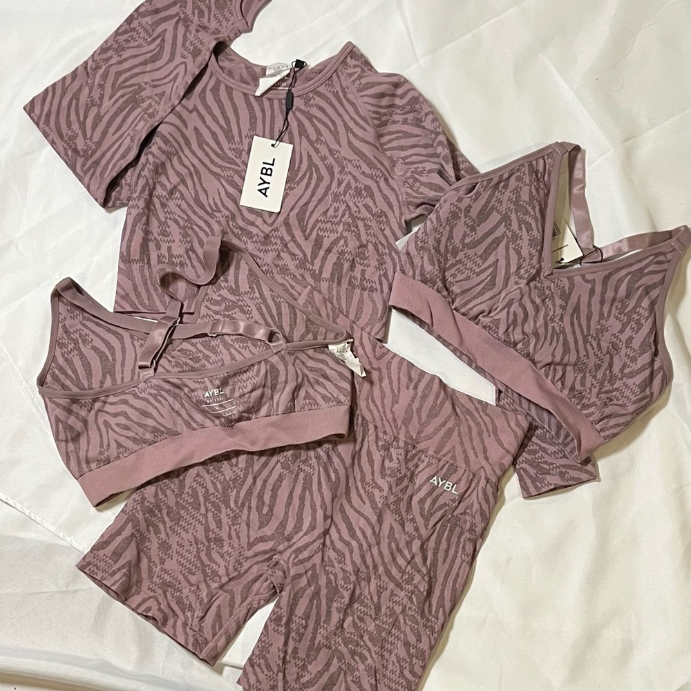 AYBL Purple Zebra Print Workout Set